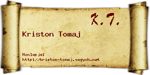 Kriston Tomaj névjegykártya